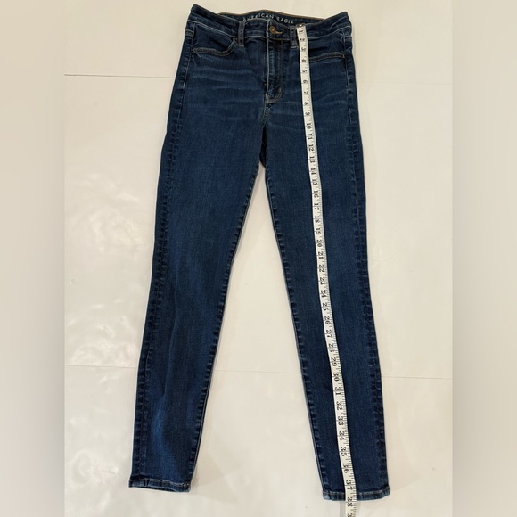 American Eagle Outfitters Dark Blue Super High Rise Jegging - Picture 5 of 12